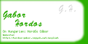 gabor hordos business card